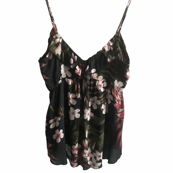 NWT CHASER Floral Ruffle Strappy V Cami Top L - Picture 4 of 10